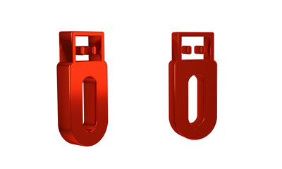 Poster - Red USB flash drive icon isolated on transparent background.
