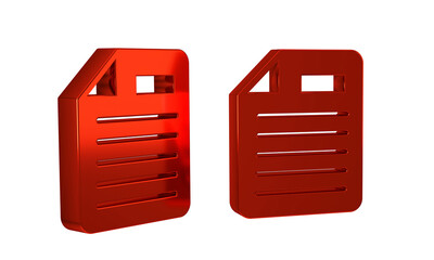 Poster - Red File document icon isolated on transparent background. Checklist icon. Business concept.