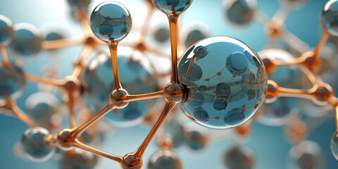 molecule atoms with an abstract background
