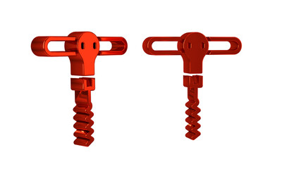 Poster - Red Wine corkscrew icon isolated on transparent background.