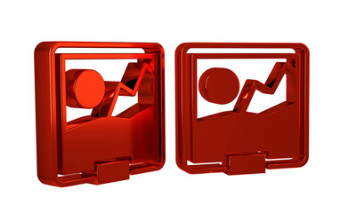 Poster - Red Picture icon isolated on transparent background.