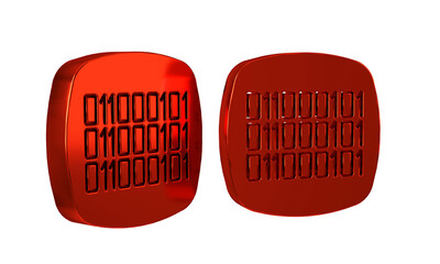 Aufkleber - red binary code icon isolated on transparent background.