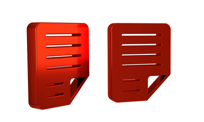 Poster - Red File document icon isolated on transparent background. Checklist icon. Business concept.