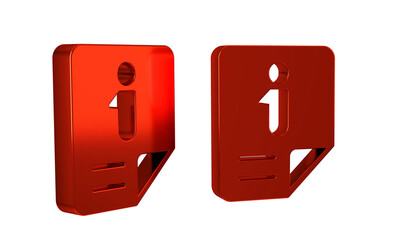 Poster - Red Information icon isolated on transparent background.
