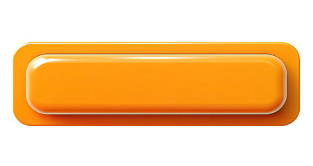 Illustration of blank orange web button isolated on transparent background