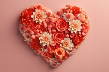 Poster - Valentine's Day - a heart of flowers