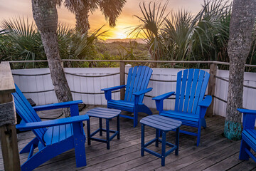 Canvas Print - adirondack chairs