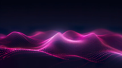 Poster - abstract background with glowing wave lines. Generative Ai