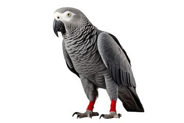 Wall Mural - An African Grey Parrot isolated on a white background