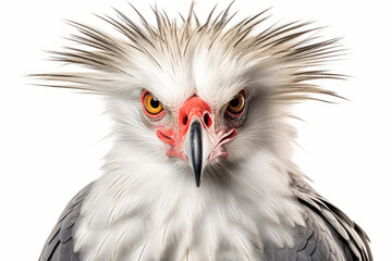 Wall Mural - An African Secretary Bird isolated on white background