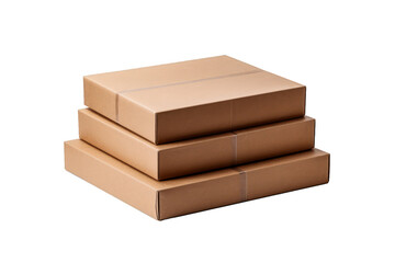 Wall Mural - Stacked cardboard boxes of different shapes isolated on white background