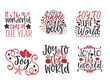 © Bossica - Set of Christmas quotes sayings and phrase typography handwriting bundle collection vector