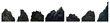 Isolated Mountain Cliff Set - Stone Ridge Cutout - Crisp Cliff Silhouette - Mountain Summit PNG - rocky jagged formation - stone cliff - mountain top - silhouette cutout of a rocky formation