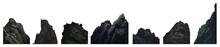 Isolated Mountain Cliff Set - Stone Ridge Cutout - Crisp Cliff Silhouette - Mountain Summit PNG - Rocky Jagged Formation - Stone Cliff - Mountain Top - Silhouette Cutout Of A Rocky Formation