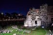Forum of Augustus (Foro di Augusto) at night in Rome, Italy