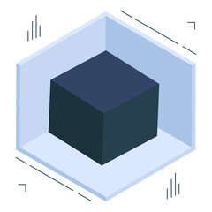 Poster - Editable design icon of 3d cube

