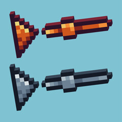Fototapete - Isometric Pixel art 3d of play button icon for items asset. play button icon on pixelated style.8bits perfect for game asset or design asset element for your game design asset.