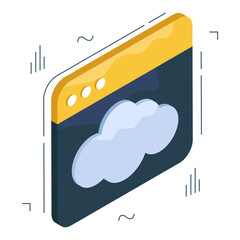 Canvas Print - Editable design icon of cloud website 

