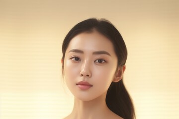 Poster - A woman with long black hair wearing a white top. Versatile image suitable for various concepts