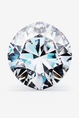 Poster - A shiny diamond placed on a clean white surface. Perfect for jewelry advertisements or luxury product promotions