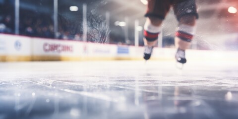 Wall Mural - A close up of a person ice skating. Perfect for sports or winter-themed projects