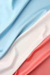 Poster - A close-up view of a fabric with a vibrant red, white, and blue color combination. This versatile image can be used for various projects and designs