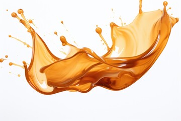 Poster - A vibrant splash of liquid on a clean white surface. Perfect for advertising, product promotions, or artistic projects