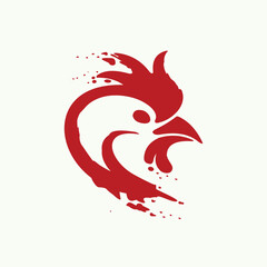 Sticker - Red rooster logo, rooster blood logo