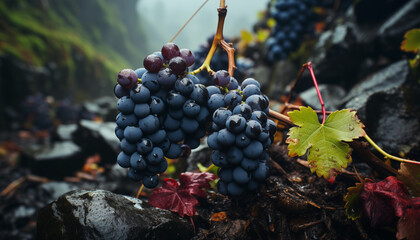 Poster - bunch of grapes on vine