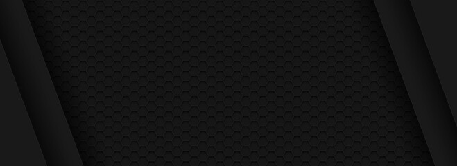 black hexagon material modern background