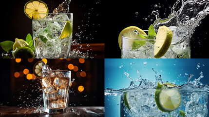 Canvas Print - cocktail with lime