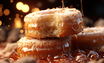 A homemade delicious sweet food cider donut made with sugar