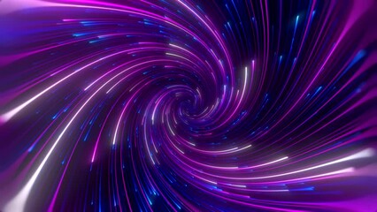 Poster - Minimal spiral in infinite rotation. Abstract background in blue and purple neon colors. Rotating galaxy. Space background for event, party, carnival, celebration, anniversary or other. Seamless loop.