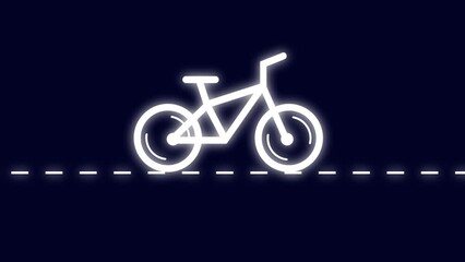Simple Bicycle icon glyph style design, simple design logotype animation background. bicycle icon animation.