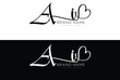 Ai initial handwriting signature logo design lettering
