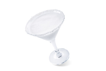 Wall Mural - Coconut cream martini cocktail in a glass on a white isolated background