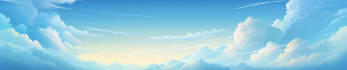 abstract background with sky clouds, web site header or footer template