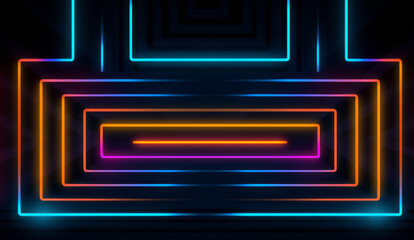 Wall Mural - pink and blue abstract neon lines background or pattern, creative design template
