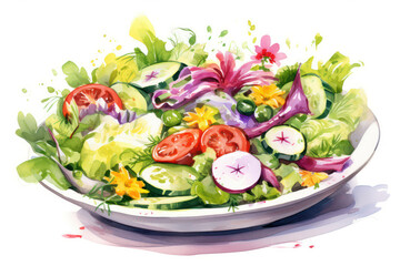 Sticker - Fresh meal background green cucumber food healthy dinner dieting salad vegetarian