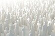 © Ifti Digital - 3d render of a group of white people standing in a row, Crowd of people on a white background, 3D render illustration, AI Generated