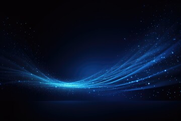 Poster - Abstract blue background. Vector illustration. Glowing lines and particles, Dark blue and glowing particle abstract background, AI Generated