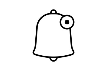 Poster - notification bell icon. icon related to basic web and UI. suitable for web site, app, user interfaces, printable etc. line icon style. simple vector design editable
