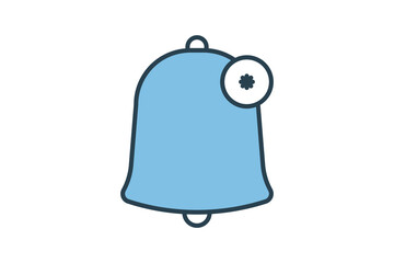 Poster - notification bell icon. icon related to basic web and UI. suitable for web site, app, user interfaces, printable etc. flat line icon style. simple vector design editable