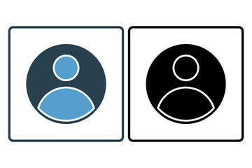 Poster - user profile icon. icon related to basic web and UI. suitable for web site, app, user interfaces, printable etc. solid icon style. simple vector design editable