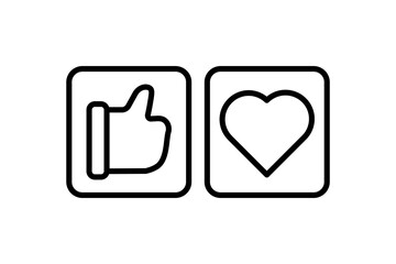 Poster - heart and like icon. icon related to basic web and UI. suitable for web site, app, user interfaces, printable etc. line icon style. simple vector design editable