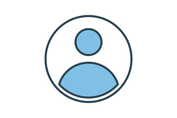 Poster - user profile icon. icon related to basic web and UI. suitable for web site, app, user interfaces, printable etc. flat line icon style. simple vector design editable