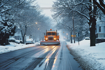 Wall Mural - snow removal car