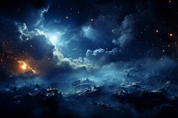 cloudy blue space background