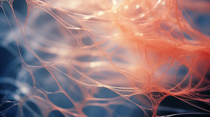 An image of delicate, gel-like filaments intertwining in an intricate web.