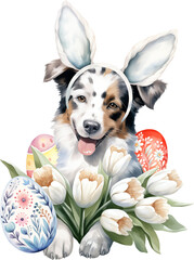 Poster - Easter aussie illustration created with Generative AI technology